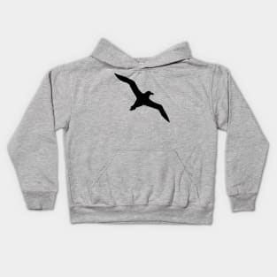 The Albatross That Observes The Ocean Seabird Silhouette Kids Hoodie